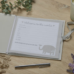 ukgiftstoreonline Personalised Beautiful Baby Girl Memory Record Memory Book With elephants