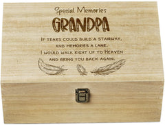 Grandpa Remembrance Large Wooden Memory Keepsake Box Gift