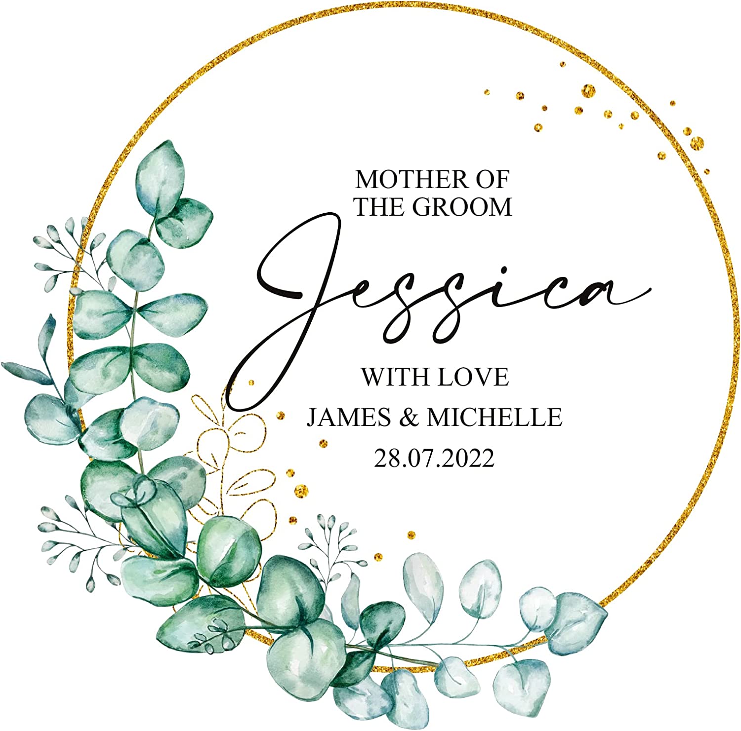 ukgiftstoreonline Personalised Mother Of The Groom Wooden Box Gift With Wreath Design