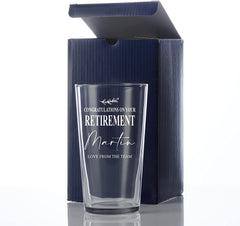 Personalised Engraved Retirement Beer Perfect Pint Glass Gift