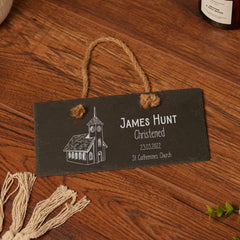 ukgiftstoreonline Personalised Christening Slate Stone Plaque Gift