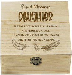 ukgiftstoreonline Daughter In Loving Memory Engraved Wooden Keepsake Box Gift