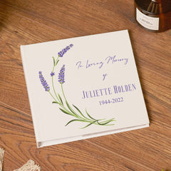 Personalised In Loving Memory Remembrance Photo Album Lavender Flower