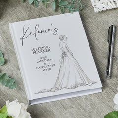 Personalised Wedding Planner Book Engagement Gift With Bride Sketch