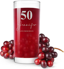 Engraved Personalised 50th Birthday Highball Glass Gift Boxed