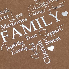 Family Themed Brown Scrapbook Photo Album with Silver Script