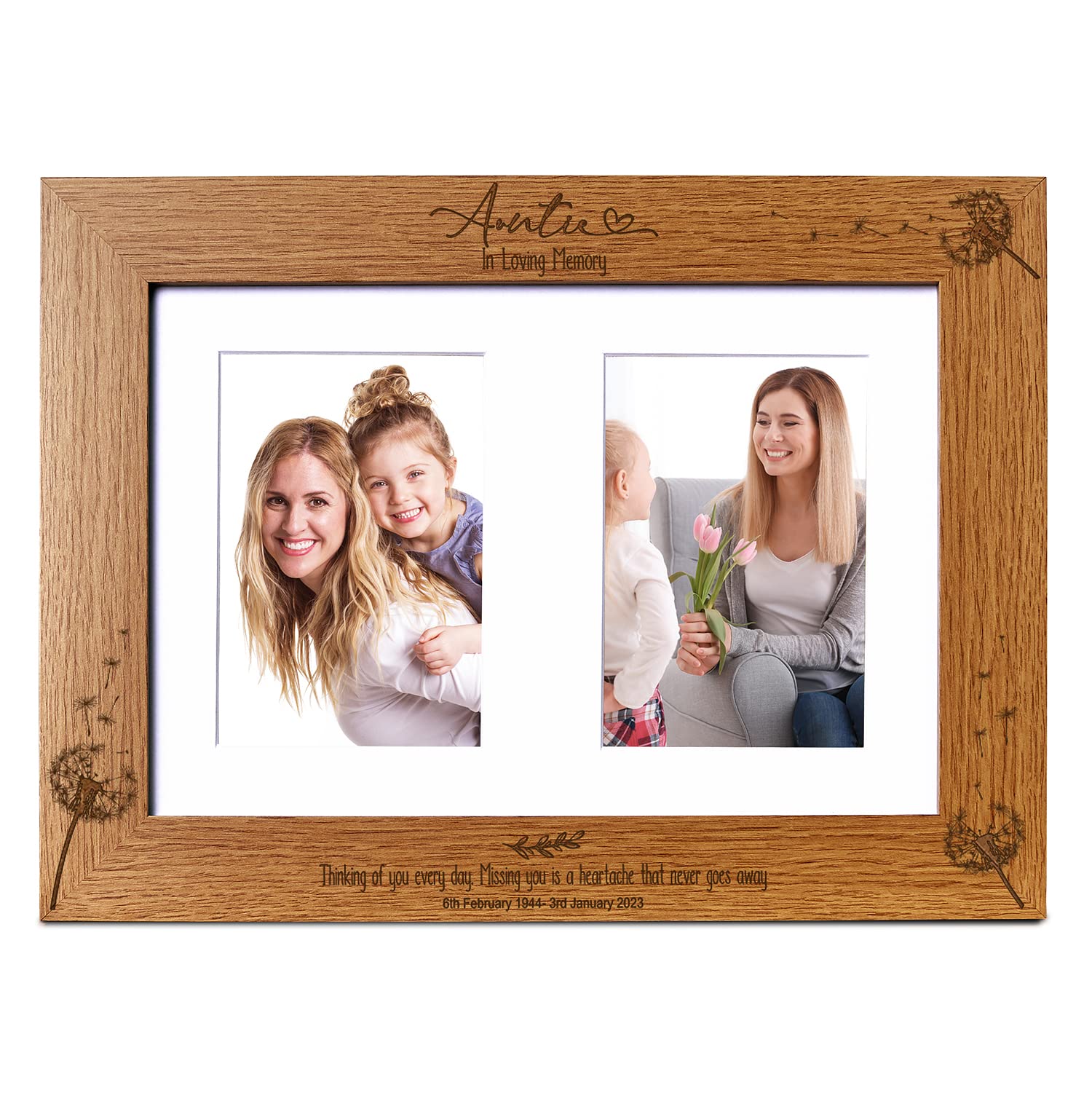 Auntie In Loving Memory Photo Frame Double 6x4 Inch Personalised