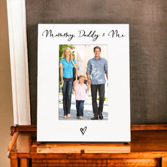 White 6x4 Portrait Picture Photo Frame Mummy Daddy & Me Heart