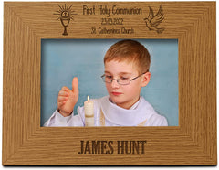 Personalised First Holy Communion Photo Frame Gift with Holy Host