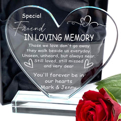 ukgiftstoreonline Personalised Special Friend In Loving Memory Remembrance Large Glass Heart