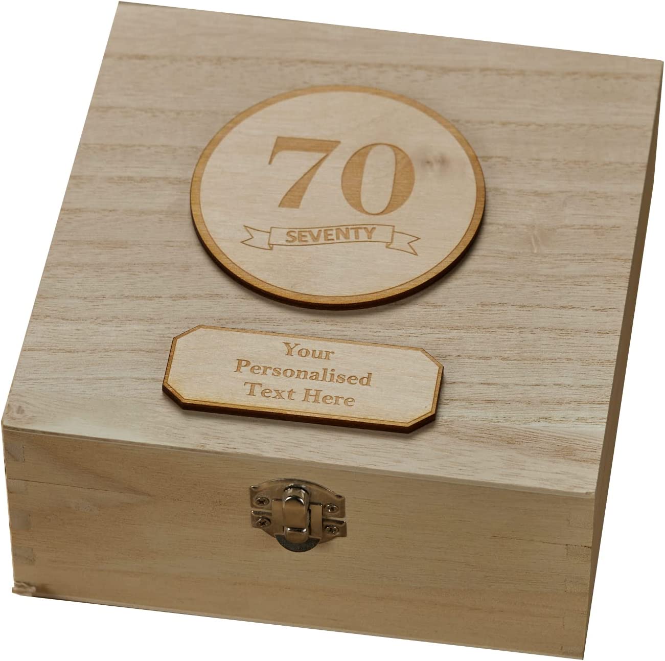 Personalised 70th Birthday Wooden Keepsake Box Gift