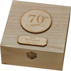 Personalised 70th Birthday Wooden Keepsake Box Gift