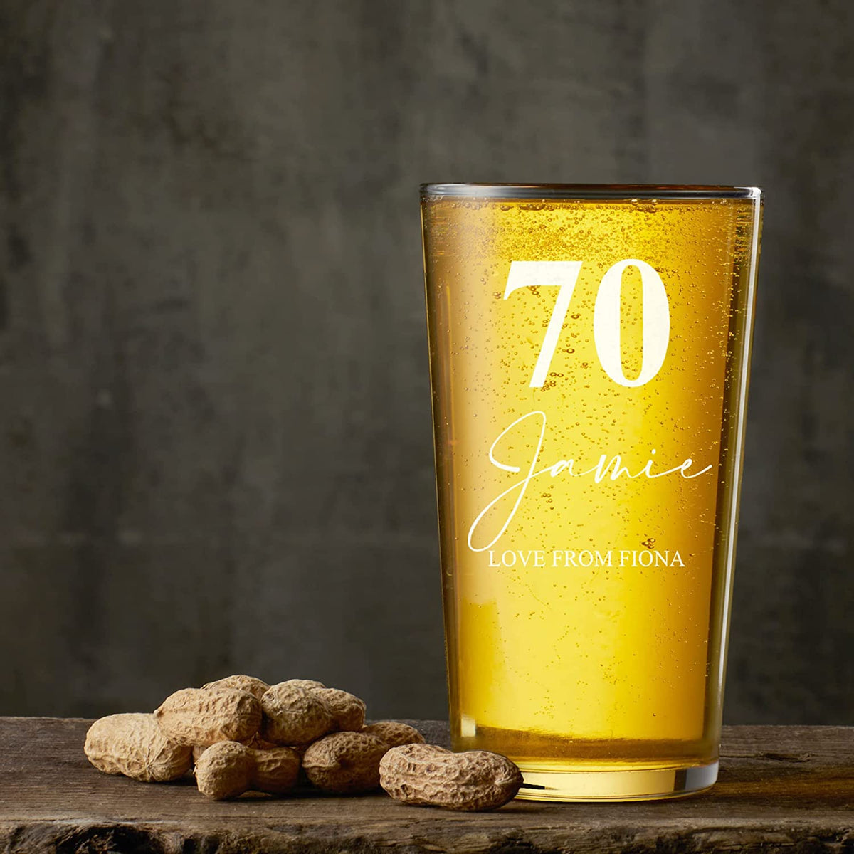 Personalised Engraved 70th Birthday Beer Perfect Pint Glass Gift