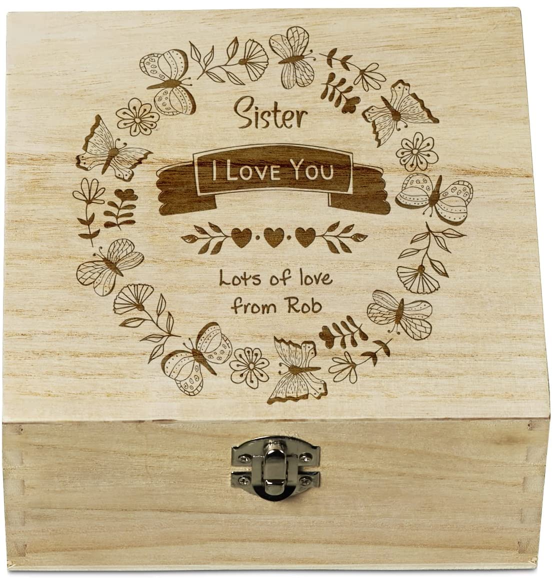 ukgiftstoreonline Personalised Sister Love You Keepsake Memory Gift Box