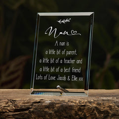 Personalised Nan Keepsake Gift Glass Plaque With Sentiment
