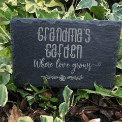 ukgiftstoreonline Personalised Slate Marker Garden or Pot Plaque Any title where love grows