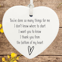 ukgiftstoreonline Thank You From The Bottom Of My Heart Friendship ceramic heart present