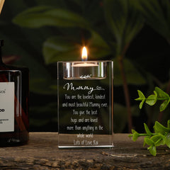 Personalised Mummy Tea Light Candle Holder With Sentiment