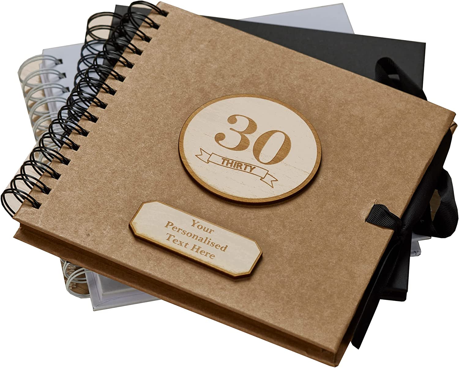 Personalised 30th Birthday Scrapbook Photo album Wooden Engraving Choice Of Colours