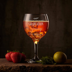 Personalised Graduation Gin and Tonic or Cocktail Glass with Name Gift Boxed