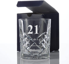 Engraved Personalised 21st Birthday Crystal Cut Whiskey Glass