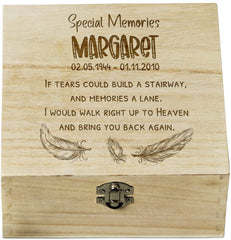 ukgiftstoreonline Personalised In Loving Memory Engraved Wooden Keepsake Box Gift