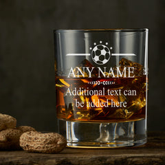 Personalised Engraved Whiskey Glass Sports Award Football Theme