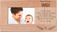 Personalised Uncle Remembrance Memorial Photo Frame Solid Oak