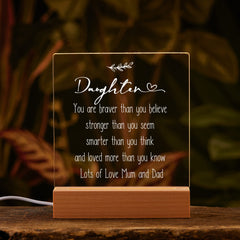 Personalised Daughter Sentiment LED Night Lamp Keepsake Gift