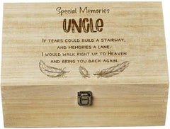 Uncle Remembrance Large Wooden Memory Keepsake Box Gift