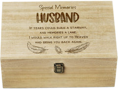 Husband Remembrance Large Wooden Memory Keepsake Box Gift