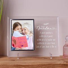 Personalised Great Grandma Engraved Glass Photo Frame In Lined Gift Box