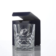 ukgiftstoreonline Engraved Fishing Theme Crystal Cut Whiskey Glass Gift