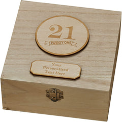 Personalised 21st Birthday Wooden Keepsake Box Gift