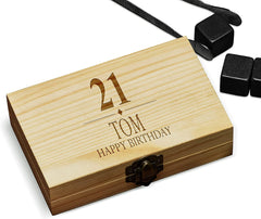Personalised 21st Birthday Whisky Stones In Engraved Gift Box
