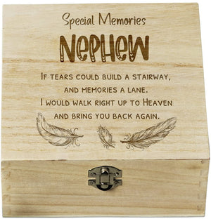 ukgiftstoreonline Nephew In Loving Memory Engraved Wooden Keepsake Box Gift