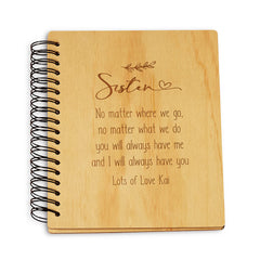 Personalised Sister Sentiment Wooden Photo Album Engraved Gift