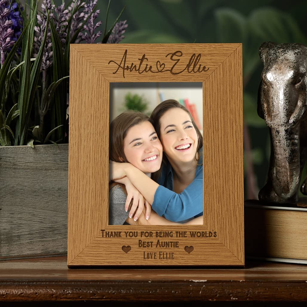 Personalised Best Auntie With Name Portrait Photo Frame Gift - ukgiftstoreonline