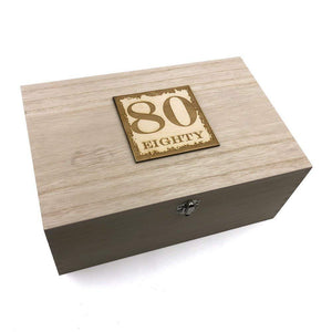 80th Birthday Gift Large Memories Keepsake Box - ukgiftstoreonline