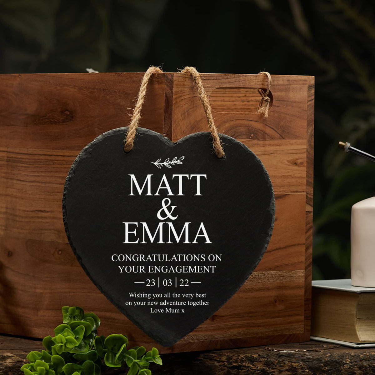 ukgiftstoreonline Personalised Engagement Gift Heart With Sentiment Keepsake