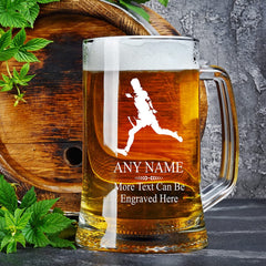 ukgiftstoreonline Personalised Rugby Themed Engraved Sports Pint Glass Beer Tankard Gift