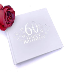 ukgiftstoreonline 60th Birthday Photo Album For 50 x 6 by 4 Photos Silver Print