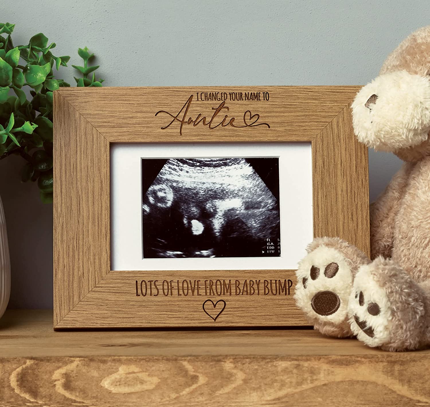 I Changed Your Name To Auntie Baby Scan Announcement Photo Frame - ukgiftstoreonline