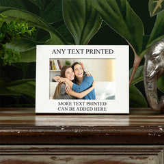 Personalised White Wooden Photo 4 x 6 Frame Custom Printed Any Message Landscape