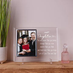 Personalised Daughter Engraved Glass Photo Frame In Lined Gift Box