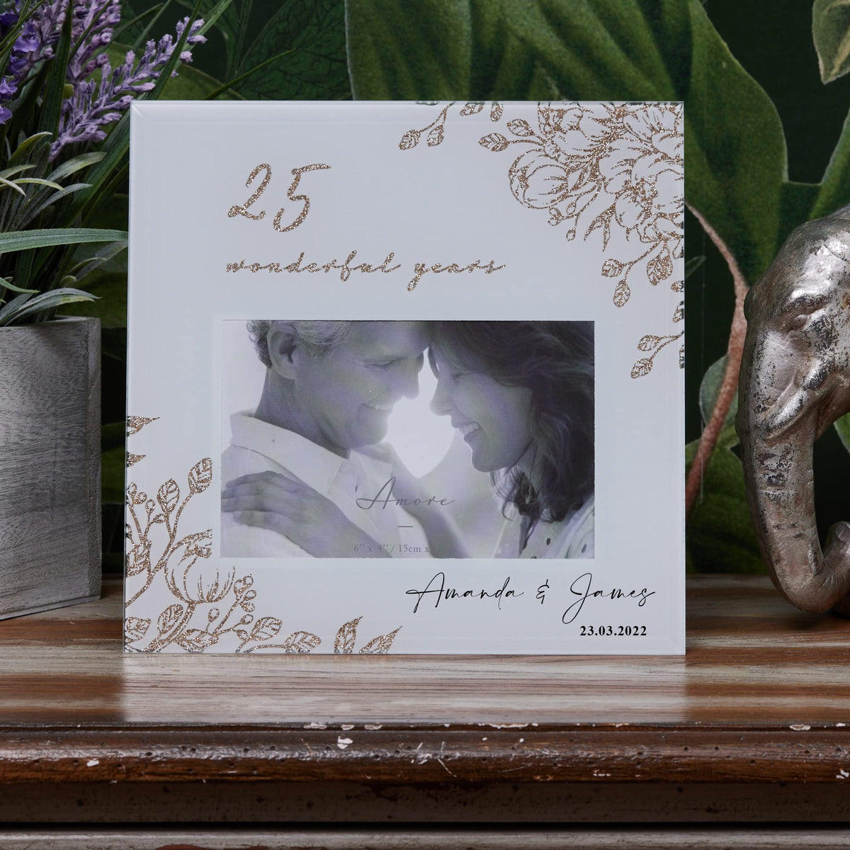Beautiful 25th Wedding Anniversary Personalised Photo Frame