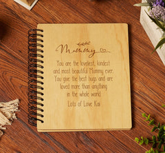 Personalised Mummy Sentiment Wooden Photo Album Engraved Gift