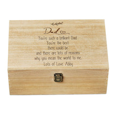Personalised Large Wooden Dad Sentiment Memory Keepsake Gift