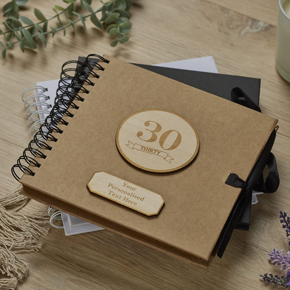 Personalised 30th Birthday Scrapbook Photo album Wooden Engraving Choice Of Colours