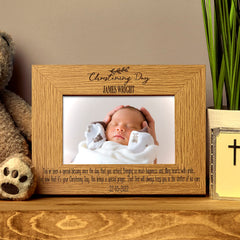 Personalised Christening Day Photo Picture Frame Landscape